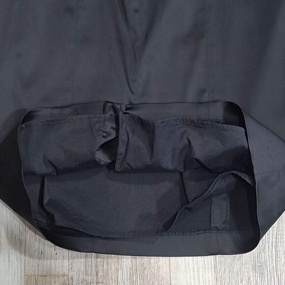 Cache Silk Halter Cocktail Dress W/ 4 Black Ruched Silk Blend Y2K LBD LN vintage - Picture 7 of 8